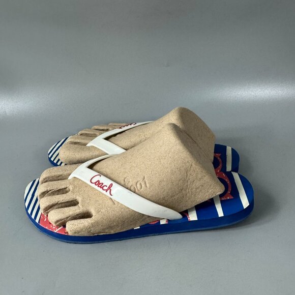 Authentic Coach Kali Jelly/Popular Nautical Striped Sz. 7B Flip Flops - Picture 6 of 11